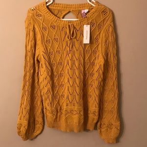 Mustard Balloon Sleeve Sweater
